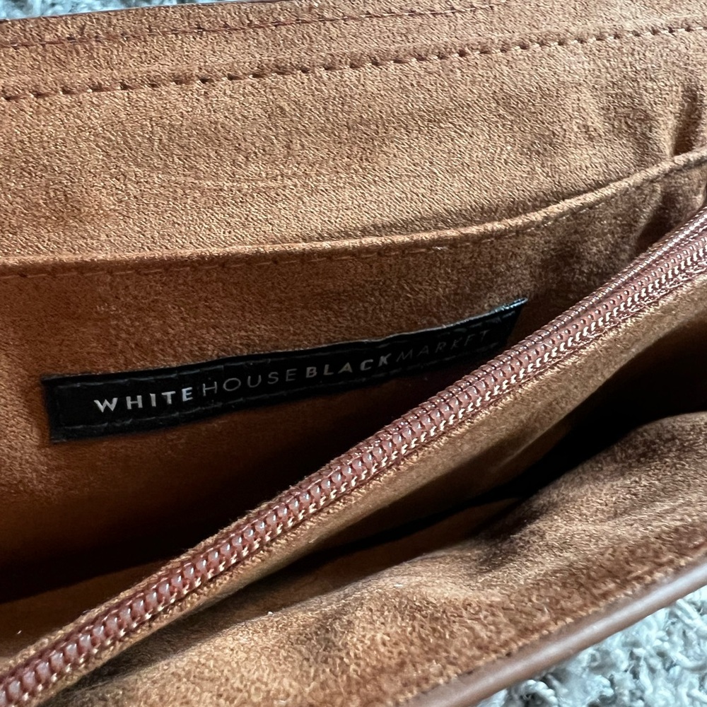 White House Black Market Brown Crossbody Bag with Suede Accents - Picture 5 of 8